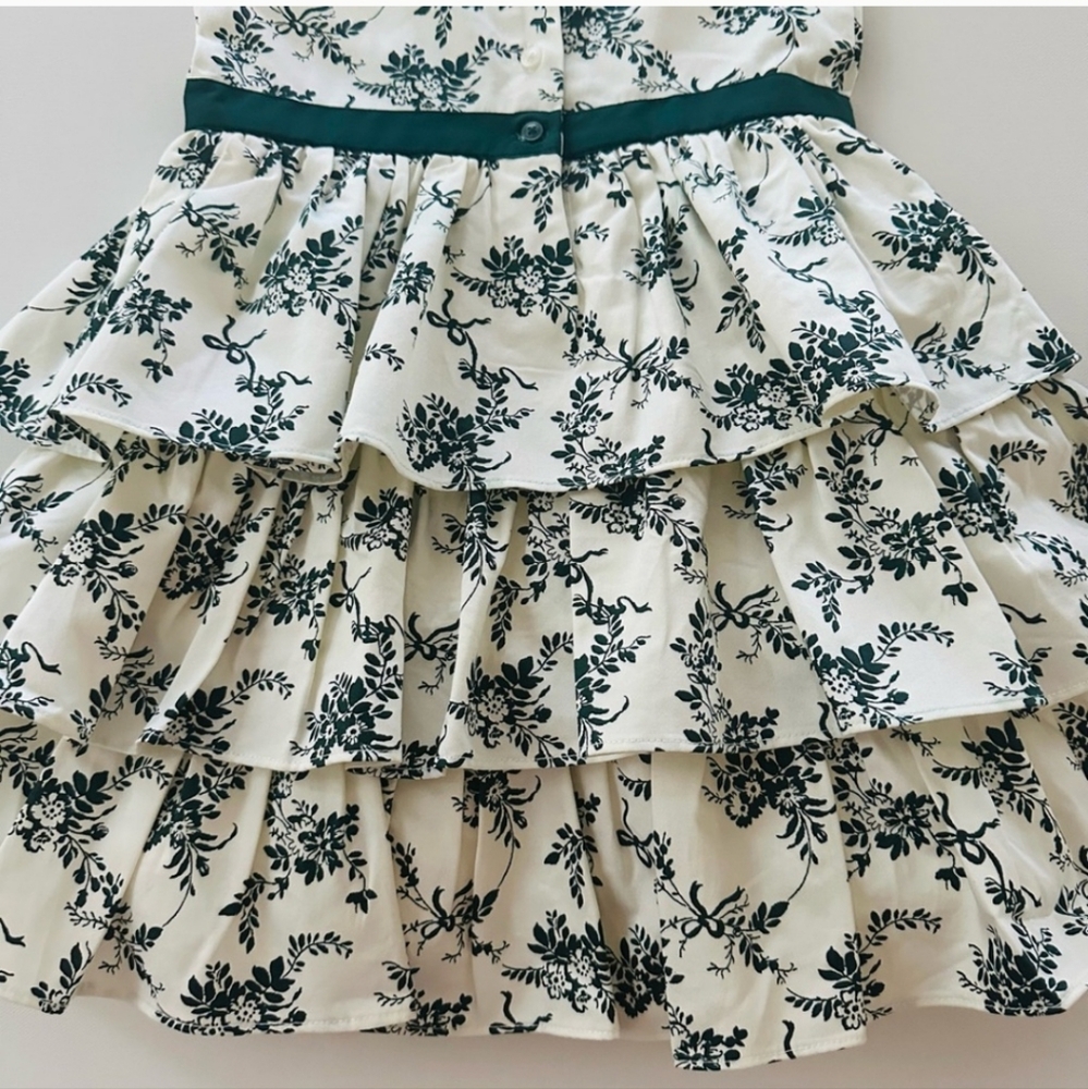 Janie and Jack Girls 6 Floral Toile Tiered Dress Holiday Edition - Picture 8 of 8
